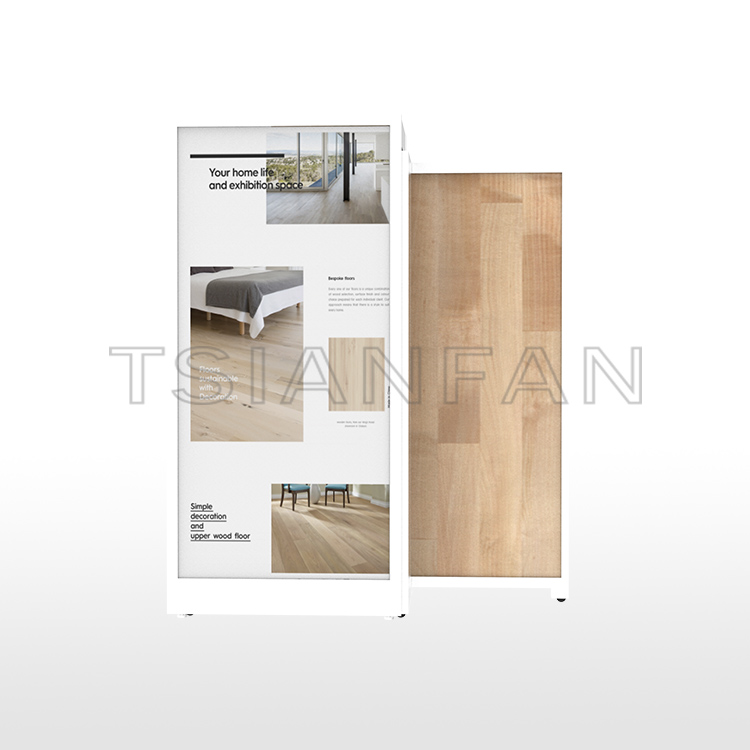 Wood floor tile wall panels sliding Shelf push-pull panels metal display cabinets -WT4008 - Image 2