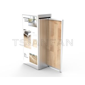 Wood floor tile wall panels sliding Shelf push-pull panels  metal display cabinets -WT4008