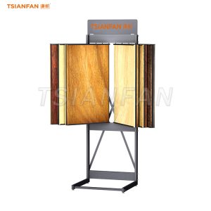 wood flooring page turning display rack