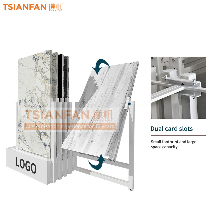 Pull-out rotating ceramic tile floor sample display stand shelf frame Architectural tile - Image 3